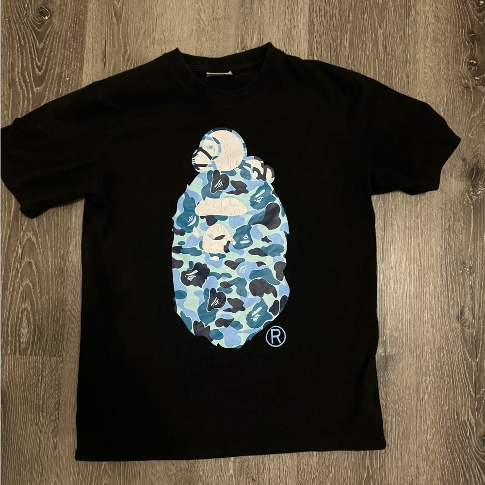 A Bathing ape shirt Black And Blue Camo